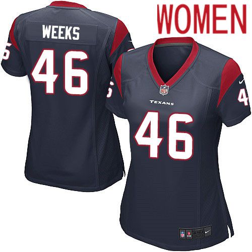 Women Houston Texans #46 Jon Weeks Nike Navy Player Game NFL Jersey
